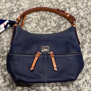 Cobalt Dooney & Burke small zipper pocket sac